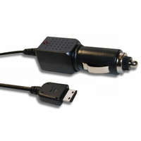 Utángyártott Samsung F200, F210, F250 készülékekhez autós töltő (12-24V, 5 V / 1.0 A, Fekete, 114 cm) - Utángyártott