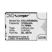 Utángyártott LG Optimus G Pro készülékhez mobiltelefon akkumulátor (Li-ion, 3.8V, 3100mAh / 11.78Wh) - Utángyártott