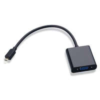 Utángyártott Átalakító kábel (HDMI D (Apa), VGA (Anya), 15cm, Fekete) - Utángyártott