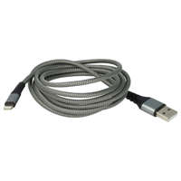 Utángyártott Apple iPad iPhone 5 készülékhez kábel (USB-A 2.0 (Apa), Lightning (Apa), 180cm, Fekete / Szürke, 2.4V) - Utángyártott