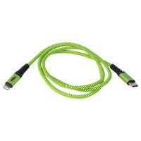 Utángyártott Apple MacBook Pro 13.3 2020 készülékhez kábel (USB-C (Apa), Lightning (Apa), 100cm, Fekete / Zöld, 18W, 9V, 2.0A) - Utángyártott