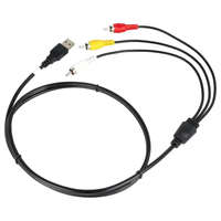 Utángyártott Átalakító kábel (USB-A 2.0 (Apa), RCA (Apa), 1.4m, Fekete) - Utángyártott