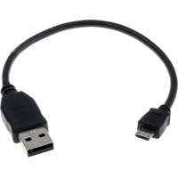 Utángyártott Adatkábel (USB (Apa), Micro USB (Apa), 30cm, Fekete) - Utángyártott