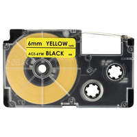 Utángyártott Casio KL-7400, KL-750E, KL-780, KL-8100 készülékekhez címkeszalag (Sárga alapon Fekete) - Utángyártott