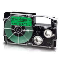 Utángyártott Casio KL-820, KL-8200, KL-C500, KL-G2, KL-HD1 készülékekhez címkeszalag (Zöld alapon Fekete) - Utángyártott