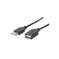 Manhattan Manhattan Kábel 338653 - USB hosszabbító kábel (USB2.0, 180cm, Fekete)