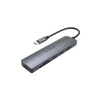 Orico Orico Notebook Dokkoló - MC-U601P-GY/64/ (Bemenet: USB-C, Kimenet: 2xUSB-A/HDMI/TF/SD/PD, sötétszürke)