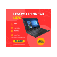 Lenovo Lenovo ThinkPad L570 | Intel Core i5-7200U | 8GB memória | 240GB SSD | 15,6 colos Full HD kijelző | DVD író-olvasó | MAGYAR BILLENTYŰZET | Windows 10 PRO + 2 év garancia!