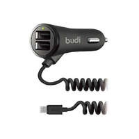 Budi budi Autós Dupla USB szivar töltő 3.0 gyorstöltés Lightning connector 17W (M8J068L)