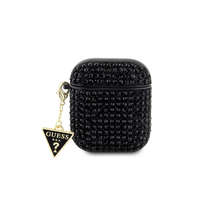 Guess Guess Rhinestones Triangle Metal Logo Case for AirPods 1/2 fekete (GUA2HDGTPK)