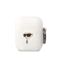Karl Lagerfeld Karl Lagerfeld 3D Logo NFT Karl Head Silicone Case for AirPods 1/2 fehér (KLA2RUNIKH)