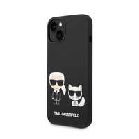 Karl Lagerfeld Karl Lagerfeld and Choupette Liquid Silicone Case for iPhone 14 Plus fekete (KLHCP14MSSKCK)