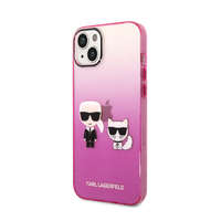 Karl Lagerfeld Karl Lagerfeld Gradient Karl and Choupette Case for iPhone 14 Plus rózsaszín (KLHCP14MTGKCP)