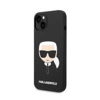 Karl Lagerfeld Karl Lagerfeld Liquid Silicone Karl Head Case for iPhone 14 Plus fekete (KLHCP14MSLKHBK)