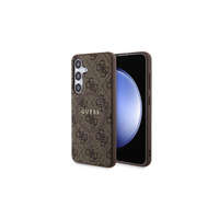 Guess Guess PU bőr 4G színes gyűrűs MagSafe tok Samsung Galaxy S24 telefonhoz barna (GUHMS24SG4GFRW)