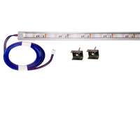 Pannon LED 200cm-es 29 Wattos, 12 Voltos RGB LED átlátszó keskeny alumínium profilban, tápegység nélkül, 2 méteres vezetékkel (120db 5050 SMD LED)