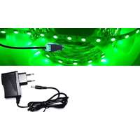 V-TAC 5m hosszú 34Wattos, kapcsoló nélküli, adapteres zöld LED szalag (300db 5050 SMD LED)