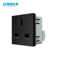 LIVOLO C721UKB LIVOLO UK angol földelt dugalj, csavaros bekötés 2P+F 13A 250V fekete konnektor