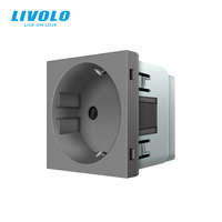 LIVOLO C721S LIVOLO földelt dugalj IP20 csavaros, süllyesztett 2P+F 16A 250V ezüst konnektor