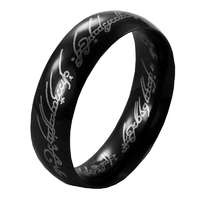 MariaKing Gyűrűk ura jellegű gyűrű fekete nemesacél gyűrű, több méretben (Egy gyűrű mind fölött)