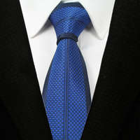 MariaKing Elegáns kék-sötétkék mintás keskeny nyakkendő