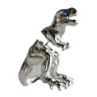 MariaKing Brutálmenő T-Rex beszúrós fülbevaló, ezüst színű - 1 db