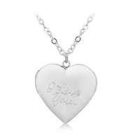 MariaKing &#039;I love you&#039; feliratú képtartó függő szív medál nyaklánccal, ezüst színű
