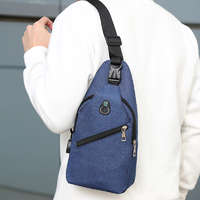 MariaKing Kicsi, kényelmes uniszex vászon hátizsák (33x7,5x17 cm), kék
