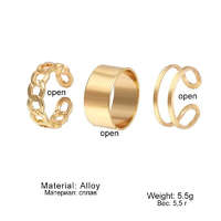 MariaKing Három darabos gyűrű szett, arany színű
