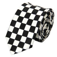 MariaKing Fehér-fekete kockás nyakkendő