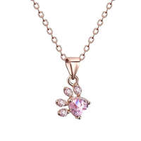 MariaKing JOYME rose gold nyaklánc tappancs formájú pink kristály dísszel, 44 cm