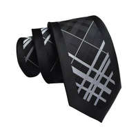 MariaKing Fekete-fehér mintás keskeny nyakkendő 2.