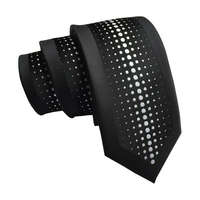 MariaKing Fekete-fehér mintás keskeny nyakkendő