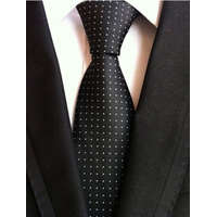 MariaKing Fekete alapon fehér pöttyös nyakkendő