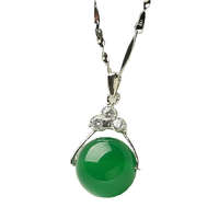 MariaKing From Maria King ezüstözött nyaklánc agate köves medállal - zöld