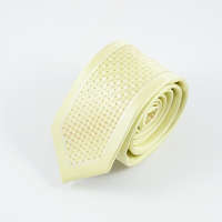 MariaKing GUSLESON vajszínű-sárga dupla mintás vékony nyakkendő