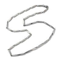 MariaKing Rozsdamentes acél ezüst színű bar link nyaklánc, 50 cm
