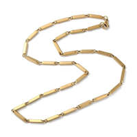 MariaKing Rozsdamentes acél arany színű bar link nyaklánc, 50 cm