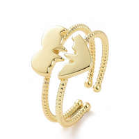MariaKing Arany színű két fél szív páros gyűrű, állítható méret (2 db)