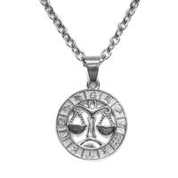 MariaKing Mérleg-Horoszkóp medál lánccal, ezüst színű