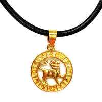 MariaKing Oroszlán-Horoszkóp arany színű medál műbőr lánccal