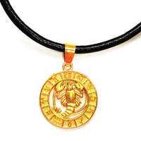 MariaKing Rák-Horoszkóp arany színű medál műbőr lánccal