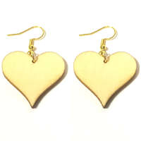 MariaKing Fa szív (3 cm) fülbevaló, választható arany vagy ezüst színű akasztóval