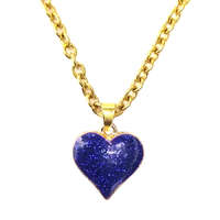 MariaKing Kék csillogó szív gyerek nyaklánc medállal
