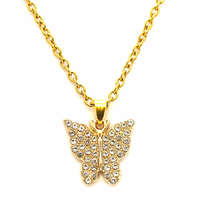 MariaKing Kristály pillangós gyerek nyaklánc medállal, arany színű