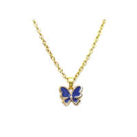 MariaKing Kék pillangós gyerek nyaklánc medállal, arany színű