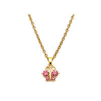 MariaKing Pink kristály pillangós gyerek nyaklánc medállal, arany színű