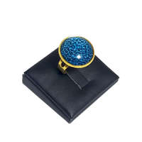 MariaKing Leopárd kék üveglencsés gyűrű, választható arany és ezüst színben