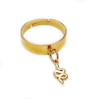 MariaKing Kígyós charmos állítható méretű gyűrű, arany színű, választható szélességben
