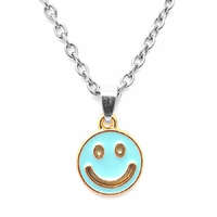MariaKing Kék smiley gyerek nyaklánc medállal, ezüst színű